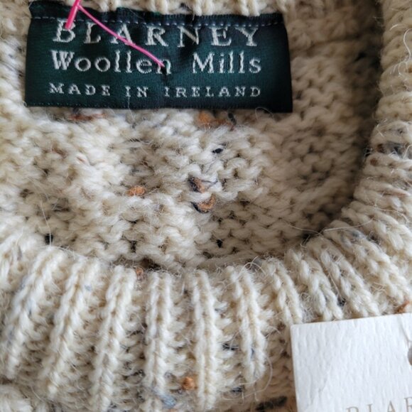 Blarney Woolen Mills Cream Cable Wool Knit Sweater Girls XL - Picture 3 of 6